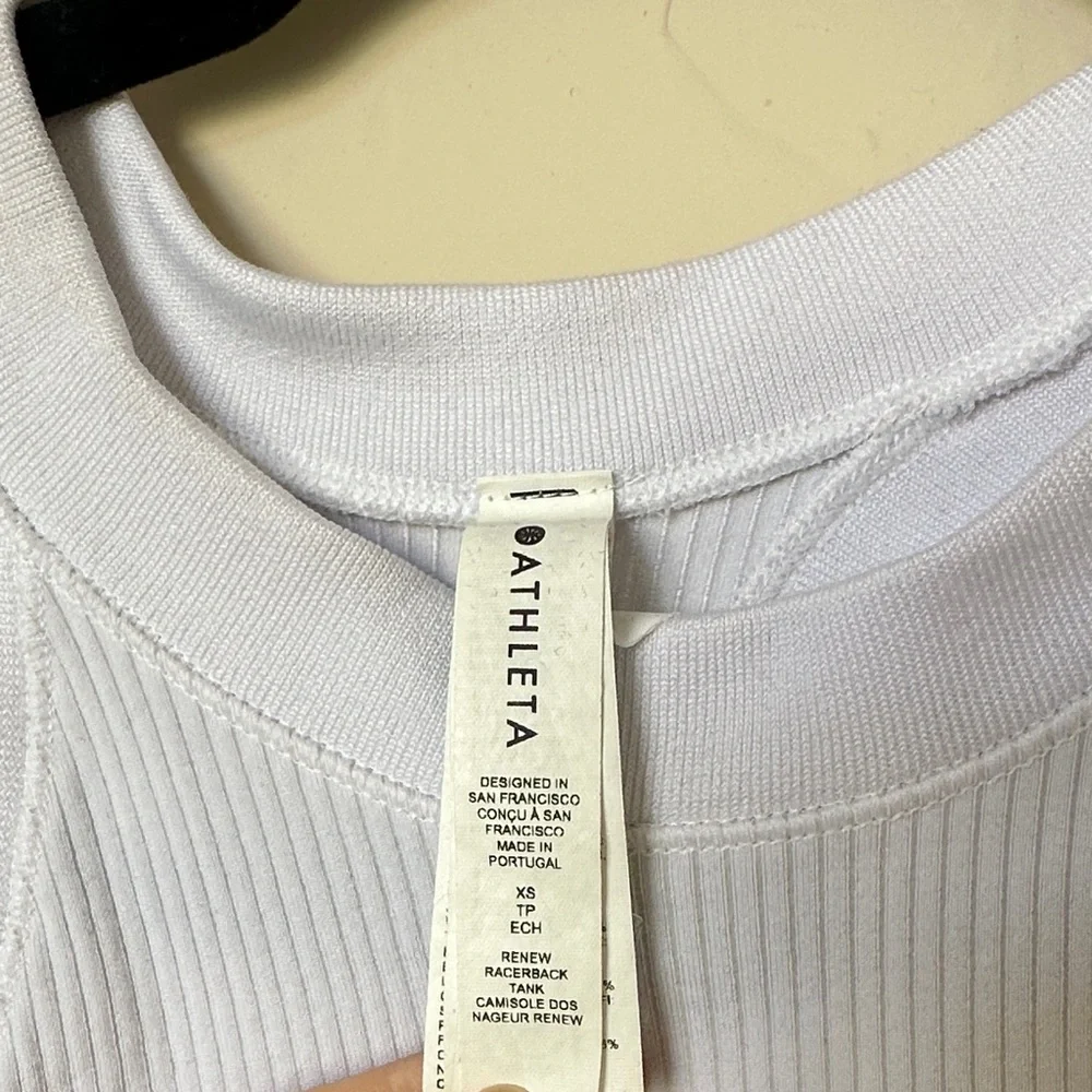Athleta Ribbed White Tank Top - Picture 2 of 5